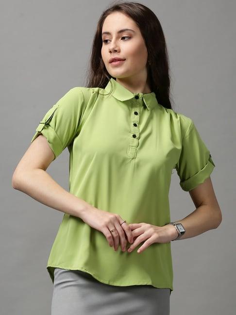 showoff green comfort fit top