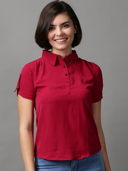 showoff red comfort fit top