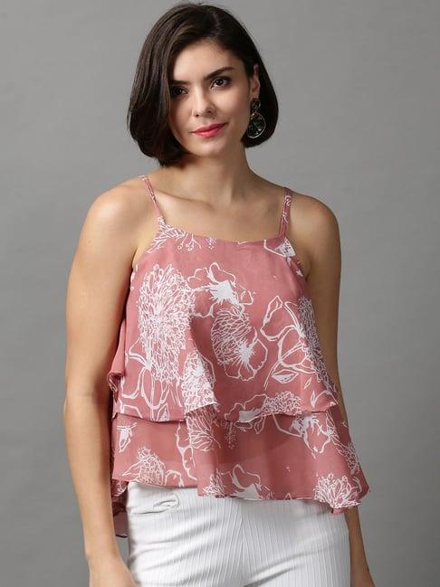 showoff pink printed top