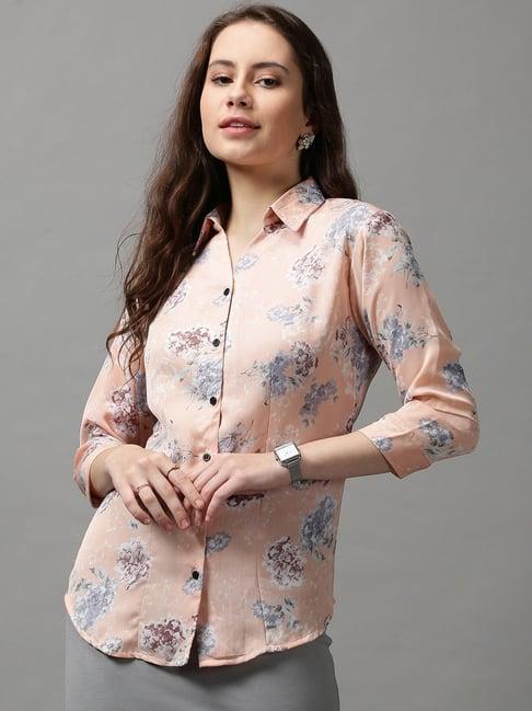 showoff peach printed shirt