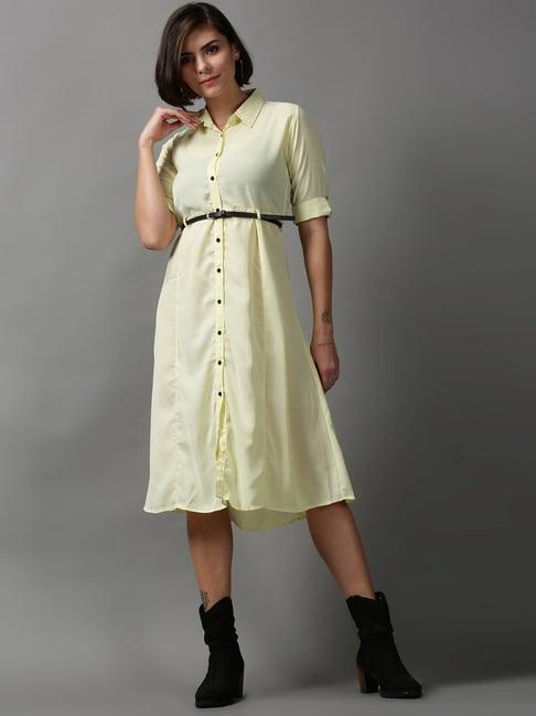 showoff yellow shirt dress