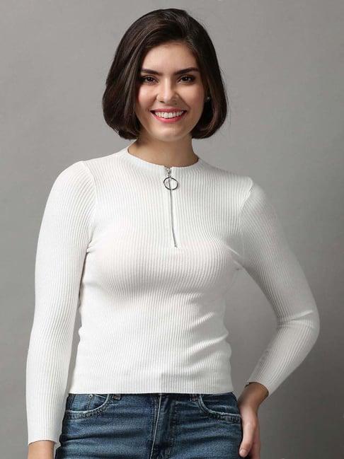 showoff white comfort fit top