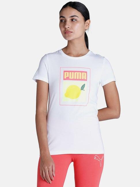 puma summer squeeze white logo print t-shirt