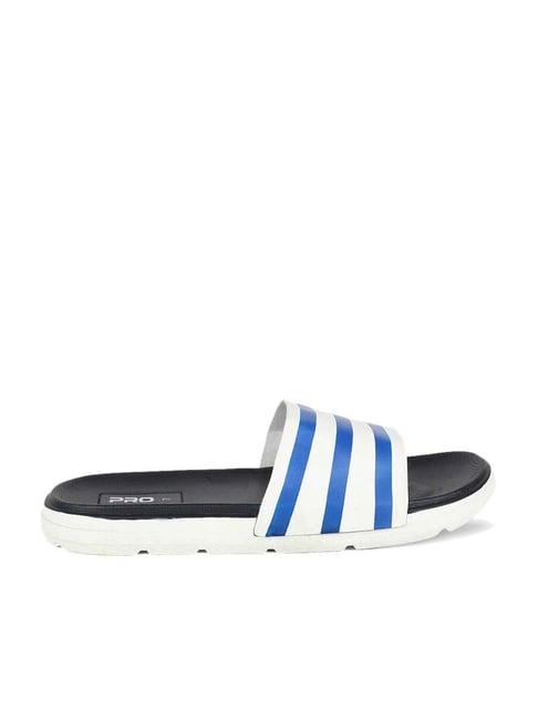 pro by khadim's men's white & blue casual sandals