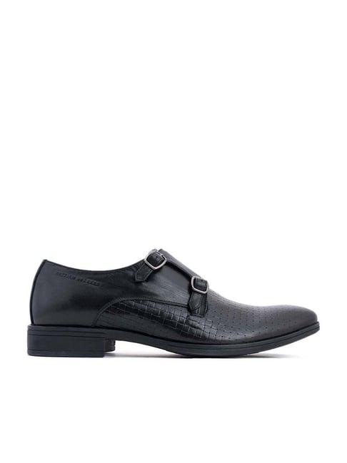 british walkers by khadim's men's black monk shoes