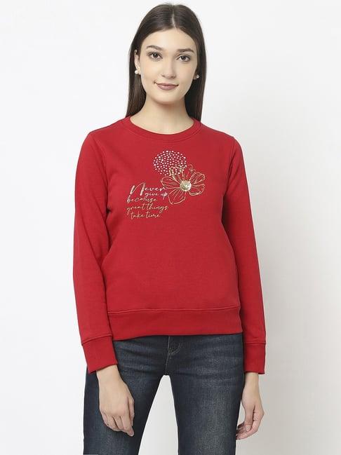 crimsoune club red embellished sweatshirt