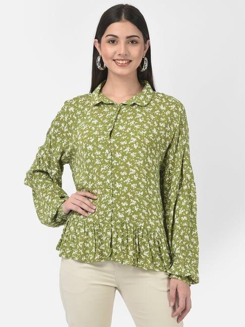 crimsoune club green floral print top