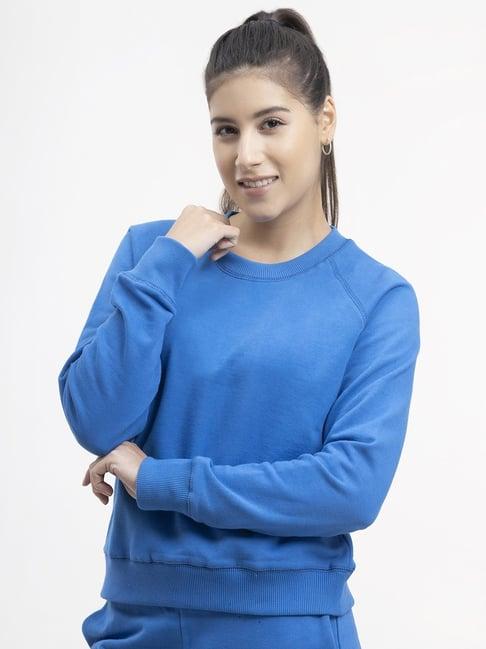 fablestreet blue cotton regular fit sweatshirt