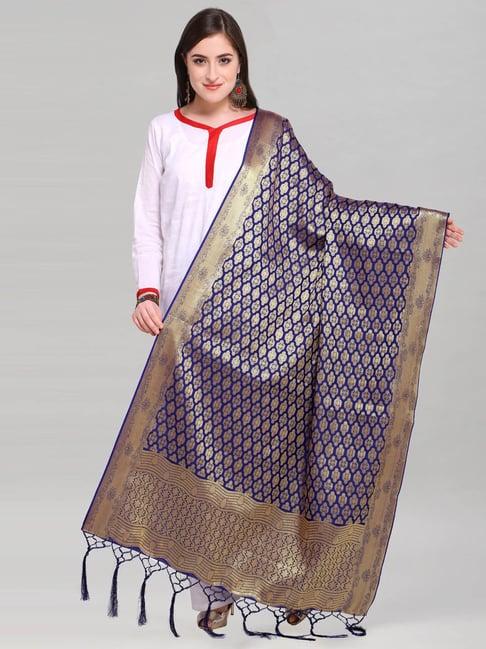 satrani blue woven pattern dupatta