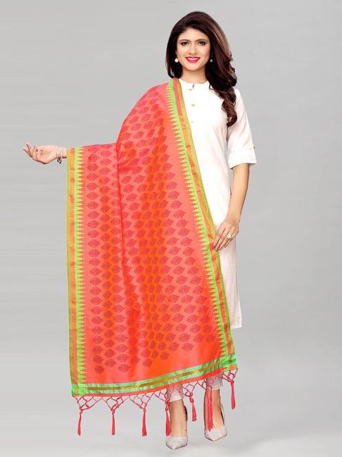 satrani pink woven pattern dupatta