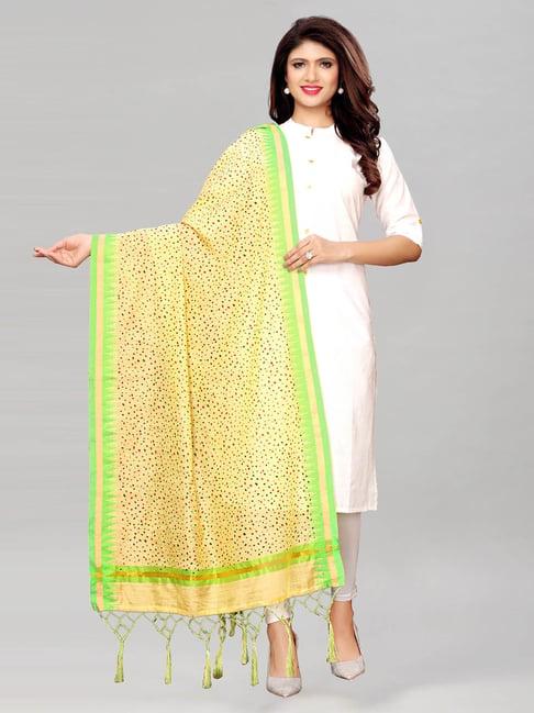 satrani beige cotton silk woven pattern dupatta