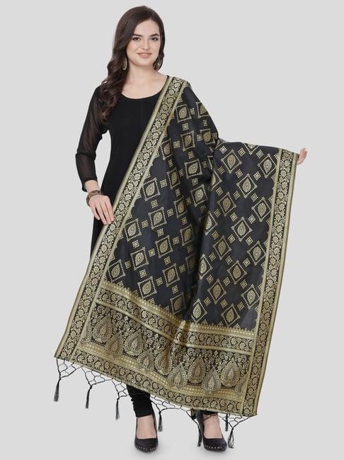 satrani black zari work dupatta