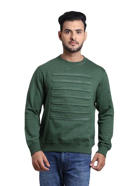 colorplus green tailored fit self pattern sweatshirt