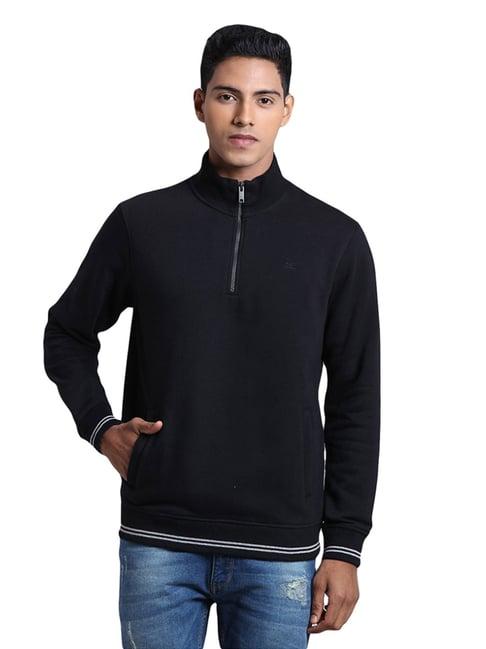 colorplus black cotton tailored fit sweatshirt