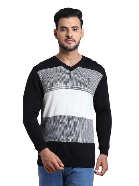 colorplus black & white tailored fit colour block sweater