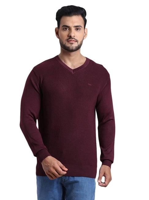 colorplus maroon tailored fit sweater