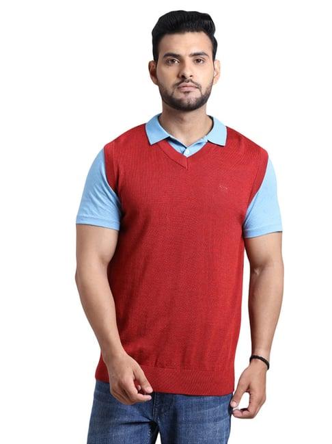 colorplus red regular fit sweater