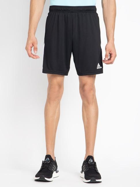 adidas black striped sports shorts