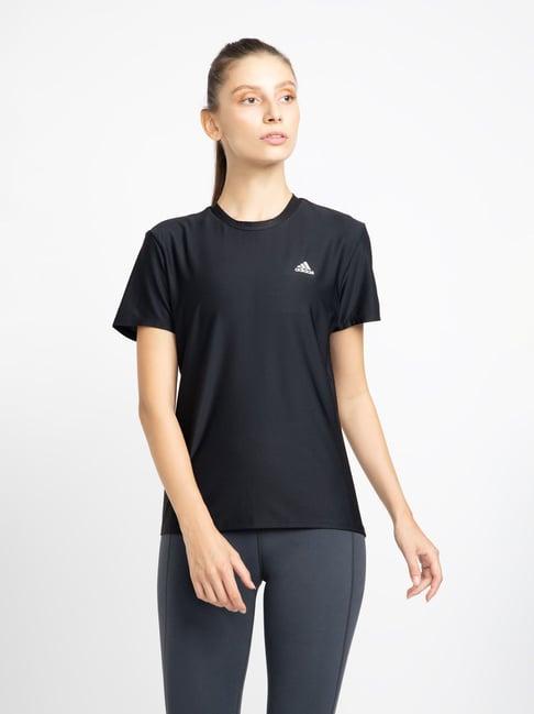 adidas black printed adi runner t-shirt