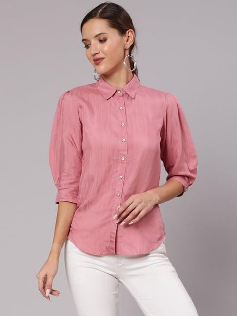 jaipur kurti pink regular fit shirt