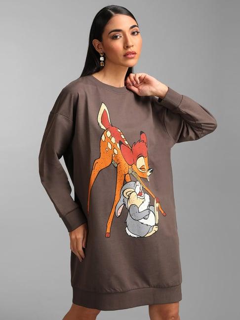 kazo bambi disney printed sequin sweat dress