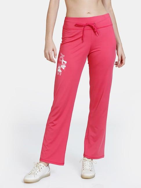 zelocity by zivame dark pink track pants