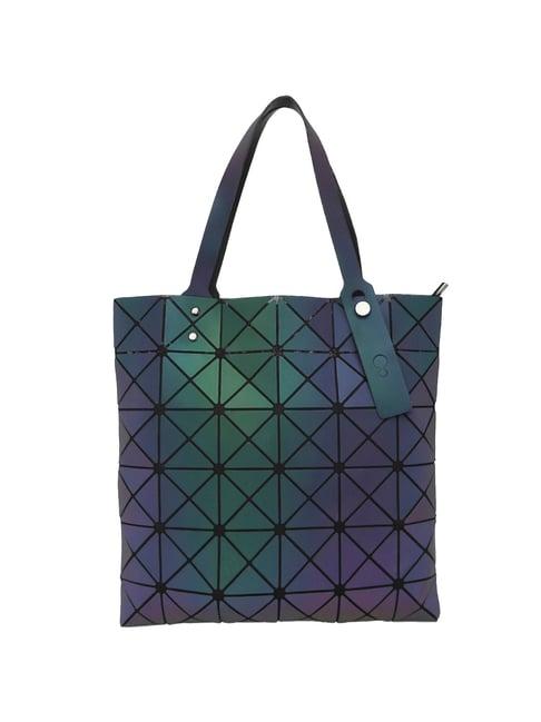 baomi purple textured medium tote handbag