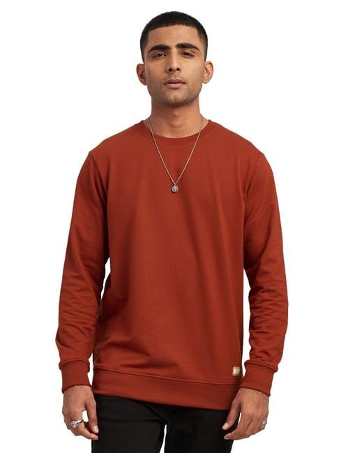 the souled store rust regular fit sweatshirt