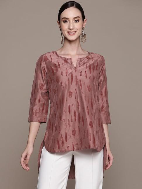 ziyaa brown printed tunic