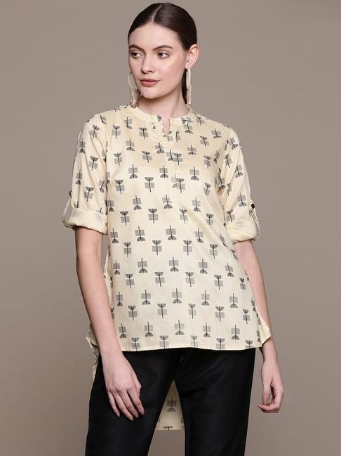 ziyaa beige printed tunic