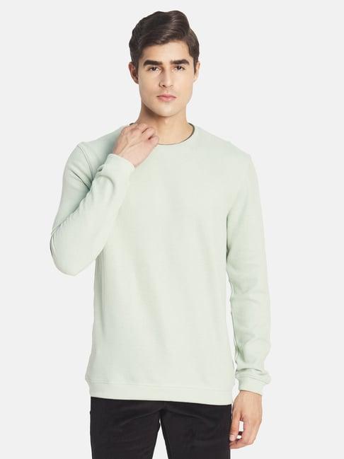 mettle mint green round neck regular fit sweatshirt