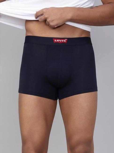 levi's navy cotton regular fit trunks