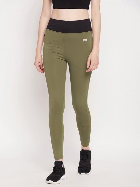 clovia green high rise tights