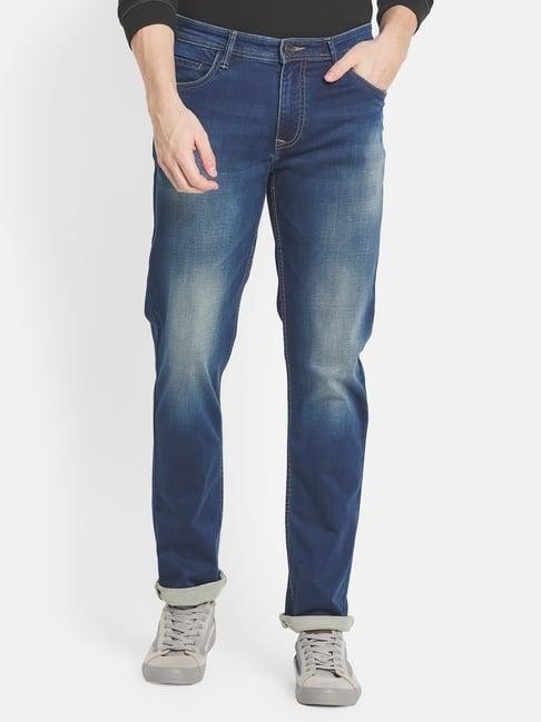 octave blue cotton regular fit jeans