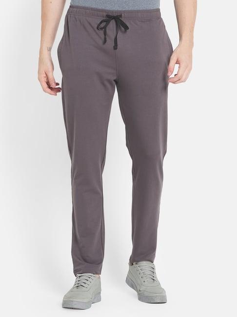 octave grey cotton regular fit trackpants