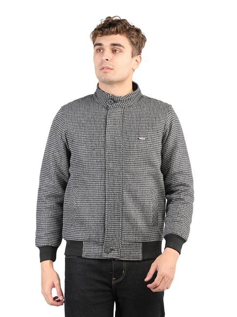 neva grey regular fit checkered jacket