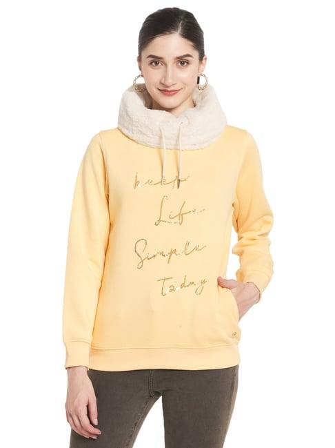 monte carlo yellow embellished sweatshirt