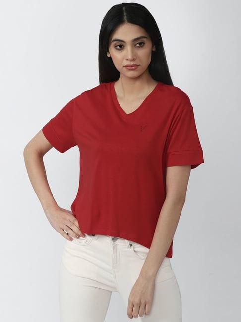 van heusen red regular fit top