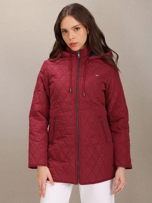 u.s. polo assn. maroon longline hooded jacket