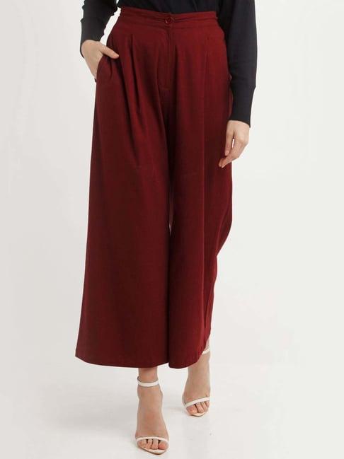 zink london maroon high rise palazzos