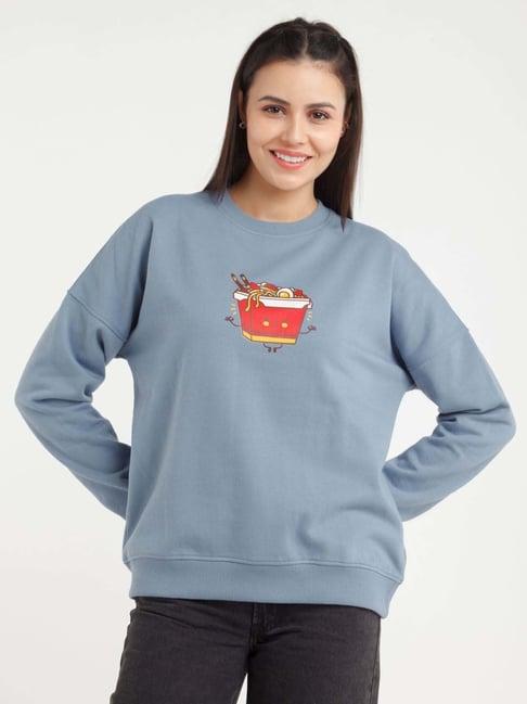 zink london blue blended printed sweatshirt