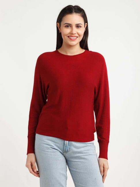 zink london maroon regular fit sweater