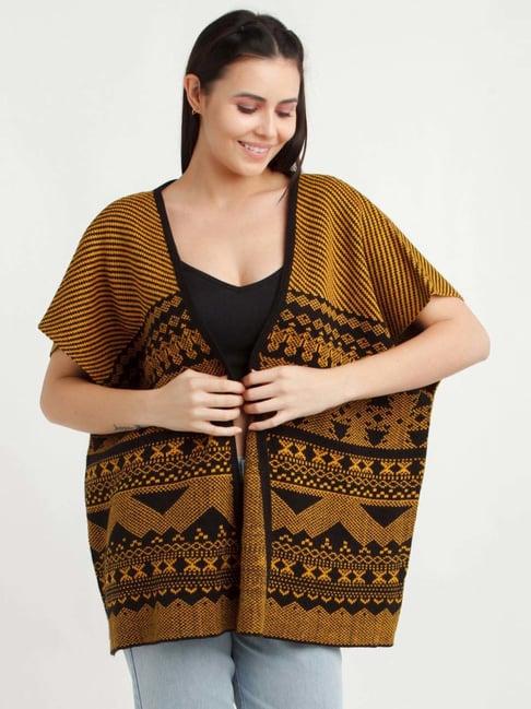 zink london brown printed shrug