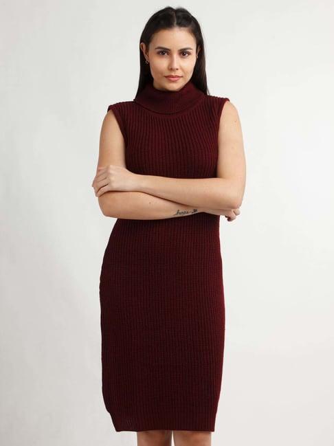 zink london maroon shift dress