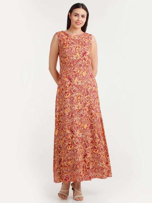 zink london multicolored printed maxi dress