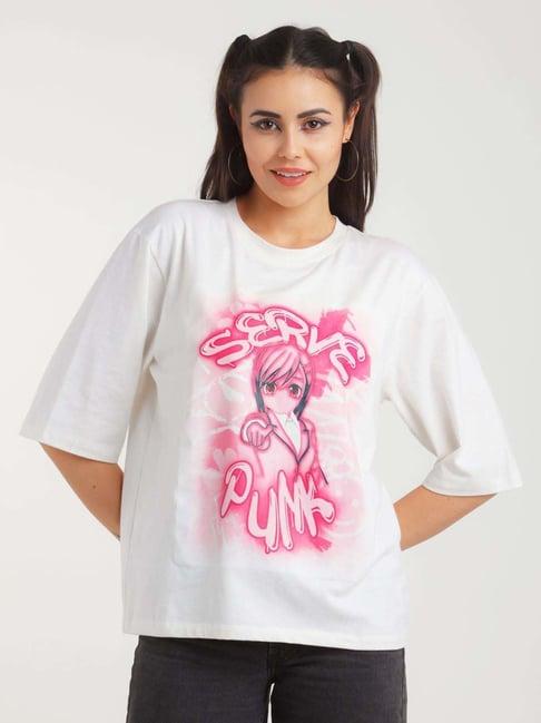 zink z white printed t-shirt