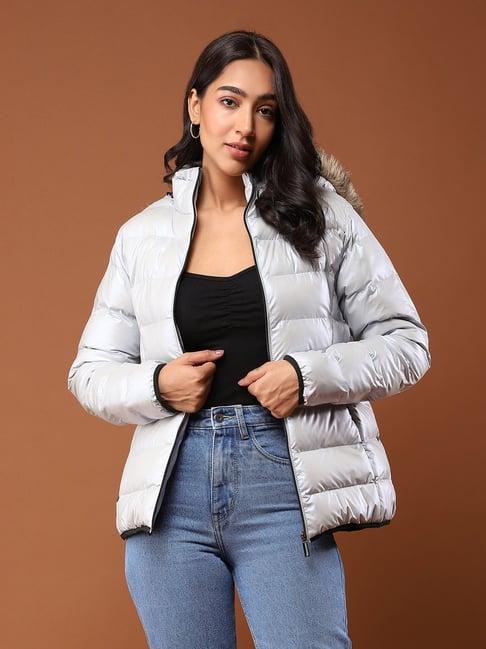 aarke ritu kumar light grey hooded jacket