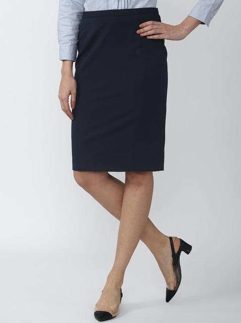 van heusen navy above knee skirt