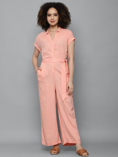 allen solly peach maxi jumpsuit