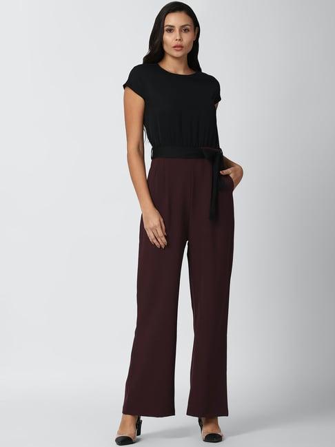 van heusen purple & black maxi jumpsuit